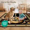 thumbnail image 4 of ODIKA 6'x9' Ultra-Soft Area Rug, Music Guitar Vintage Note Acoustic Instrument Motif Border Notes None Washable, Bare feet friendly, Silk-Touch for Guest Room, Bedroom, 4 of 7