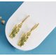 thumbnail image 2 of Aretes San Judas Tadeo,colgantes zirconia verde, oro laminado 18k, 2 of 2