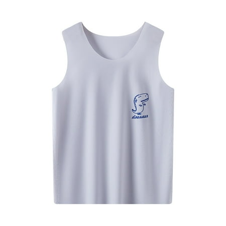 

Lovely Casual T-Shirts For Children Boys Solid Color O-Neck Sleeveless Vest Tops Cool Homewear Casual Tops Clothes Holiday Vacation Seaside Loose Cozy Tshirts
