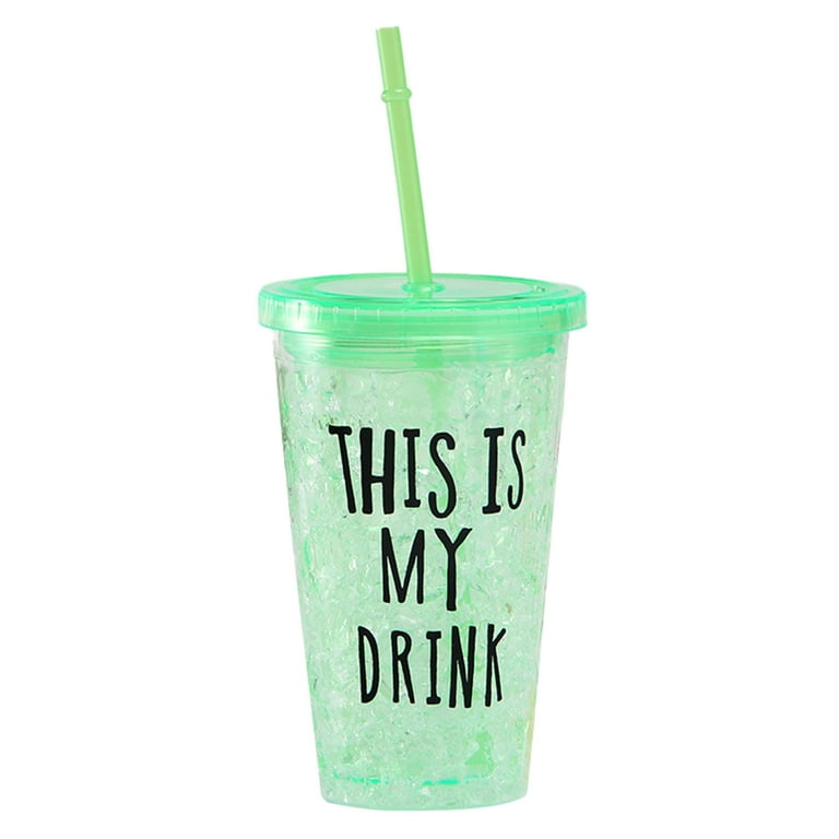 Leaveforme Water Cup Eco-friendly with Lid Plastic Lovely Sweet Straw  Bottle for Home