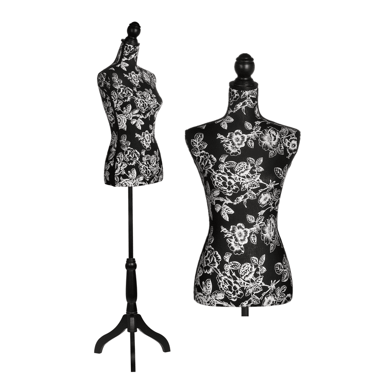  Female Dress Form Mannequin Body Torso Stand with Adjustable  Height Stand Dress Form for Display or Decoration, Black : Industrial &  Scientific