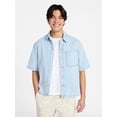 thumbnail image 2 of No Boundaries Denim Boxy Fit Shirt with Short Sleeves, Men's XS-4XLT, 2 of 6