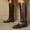 #164-Brown, variant on Wowcloth Pointed Toe Mid-Calf Boots for Women – Chunky Mid Heel Design for Fall Winter, Casual Fashion & Versatile Style