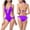 Purple, variant on Women's One Piece Swimsuit Sexy Backless Tie Halter Lace-up High Cut String Solid Color Monokini Bathing Suit