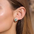 thumbnail image 3 of Pendientes de tuerca de plata de ley 925 con piedra natal, joyería para mujer, chapado en oro blanco/rosa, San Valentín, Navidad, aniversario, cumpleaños, joyería, regalos para él, 3 of 5