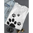 thumbnail image 3 of Cute Cat Paws Medium Front Graphic Women White T-Shirt, Female Medium, 3 of 4