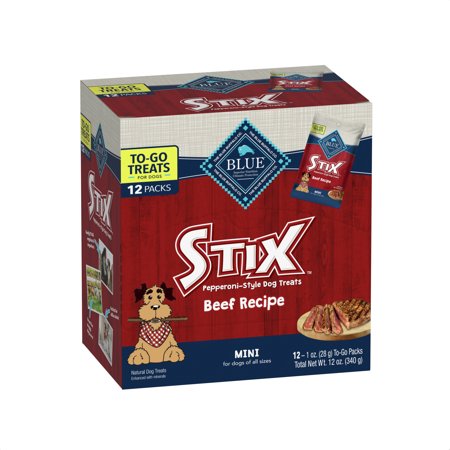 UPC: 0840243145485 | Blue Buffalo Stix Natural Soft-Moist Dog Treats TO-GO Beef Recipe 1oz Bags (Pack of 12)