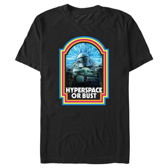 Men's Star Wars: The Mandalorian Hyperspace or Bust Graphic Tee Black 3X Large