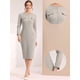 thumbnail image 2 of Vestido con botones en la parte delantera para mujer Vestidos elegantes de color de contraste de tweed Gris XS, 2 of 5