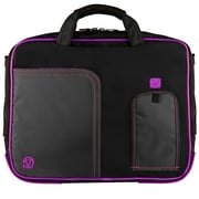 Vangoddy SumacLife 14" Business Messenger Briefcase Laptop Case Black Purple (PT_NBKLEA737_W1)