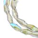 thumbnail image 3 of Transparent Electroplate Glass Beads Strands Half Rainbow Plated Faceted Bicone Pale Green 8x4mm Hole: 0.8mm about 66~68pcs/strand 22.83''(58cm), 3 of 4
