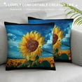 thumbnail image 3 of BCIIG Sunflower Graphic Decorative Throw Pillow Cover for Home Couch Living Room Bed Sofa - Short Plush Pillow Case for Men Women Boy Girl - Summer Theme Cushion Cover 1PC 22x22in, 3 of 5