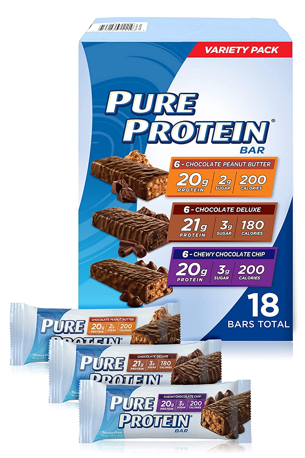 Pure Protein Bars High Protein Nutritious Snacks To Support Energy Low Sugar Gluten Free Variety Pack 1 76oz 18 Pack Walmart Com Walmart Com