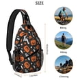 thumbnail image 5 of Sling Backpack,Musical Halloween Icons Pattern Sling Bag with Water Bottle Holder,Waterproof Sling Bag for Men/Women with Headphone Jack for Hiking,Travel, 5 of 6
