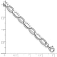 thumbnail image 4 of Auriga Fine Jewelry 925 Sterling Silver Rh-plated Brilliant-cut CZ Marquise Shaped Link 7 Inch Bracelet with 1 Inch Ext. for Women, 4 of 7