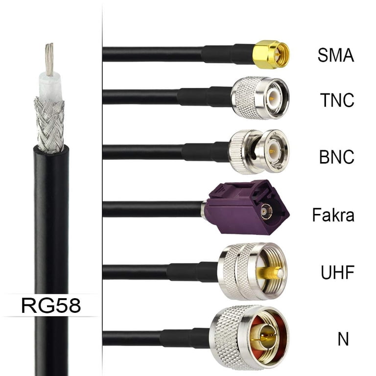 Superbat RG58 Coaxial Cable 50ft, 50 Ohm RG-58 Coax Cable for WiFi/Router Radio Antenna Extension Cable 50 ft Superbat RG58 Coaxial Cable 50ft, 50 Ohm RG-58 Coax Cable for WiFi/Router Radio Antenna Extension Cable 50 ft