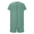 thumbnail image 7 of Oversized 2 Piece Set for Womens Summer Color Block Short Sleeve Tops Matching Shorts Lounge Sets, 7 of 7