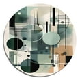 thumbnail image 2 of Designart "Green and Black Minimalism Depths Unveiled II" Minimalism Metal Round Art Living Room, 2 of 5