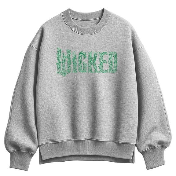 Wicked -  Branch Logo - Ladies Oversized Fleece Crew Sweatshirt