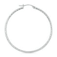 thumbnail image 2 of SZUL Women's Diamond Cut 50MM Hoop Earrings In .925 Sterling Silver, 2 of 5