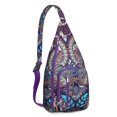 thumbnail image 1 of Chic Paisley Sling Backpack - Exotic Colorful Pattern Shoulder Bag, Fashionable Anti-Theft Pack for Commuters, 1 of 4