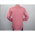 thumbnail image 5 of Men Oscar Banks All Cotton Shirt English Spread Collar Plaid Checker 5949 Red, 5 of 5