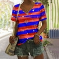 thumbnail image 1 of Fiudx Ofertas Flash Del Día Blusa Superior con Estampado de Manga Corta y Cuello En V, Cómoda E Informal, a La Moda para Mujer, 1 of 5