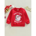 thumbnail image 2 of Bagilaanoe Toddler Baby Girl Boy Christmas Sweatshirt Long Sleeve Santa Letter Print Pullover 6M 12M 18M 24M 3T Kids Fall Loose Tee Tops, 2 of 8