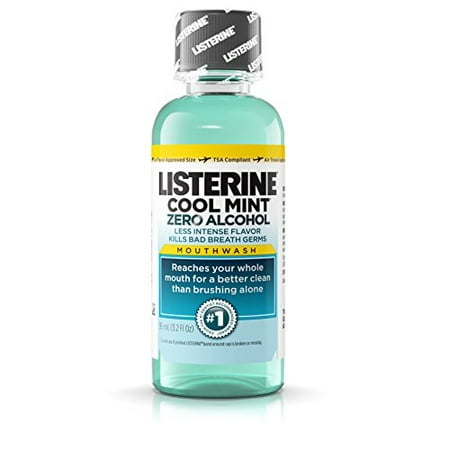 7 Pack Listerine Zero Alcohol Clean Mint Mouthwash For Fresher Breath 3.2