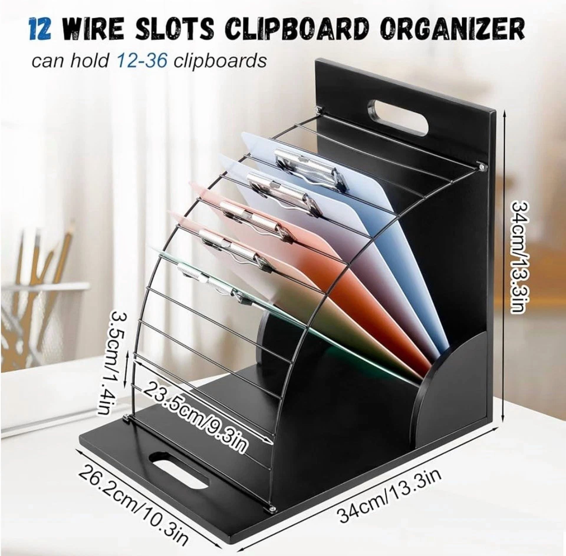 2Pack Clipboard Holder Organizer Wooden Clipboard Storage Rack Stand Desktop Fil