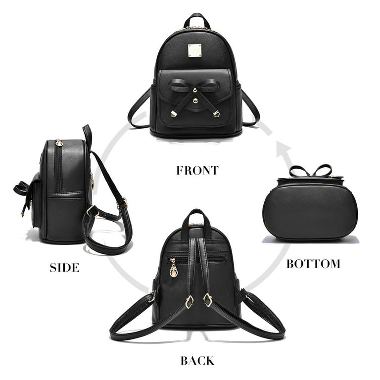 Women's Backpack PU Leather Bags for Female Cute Bow-knot Shoulder