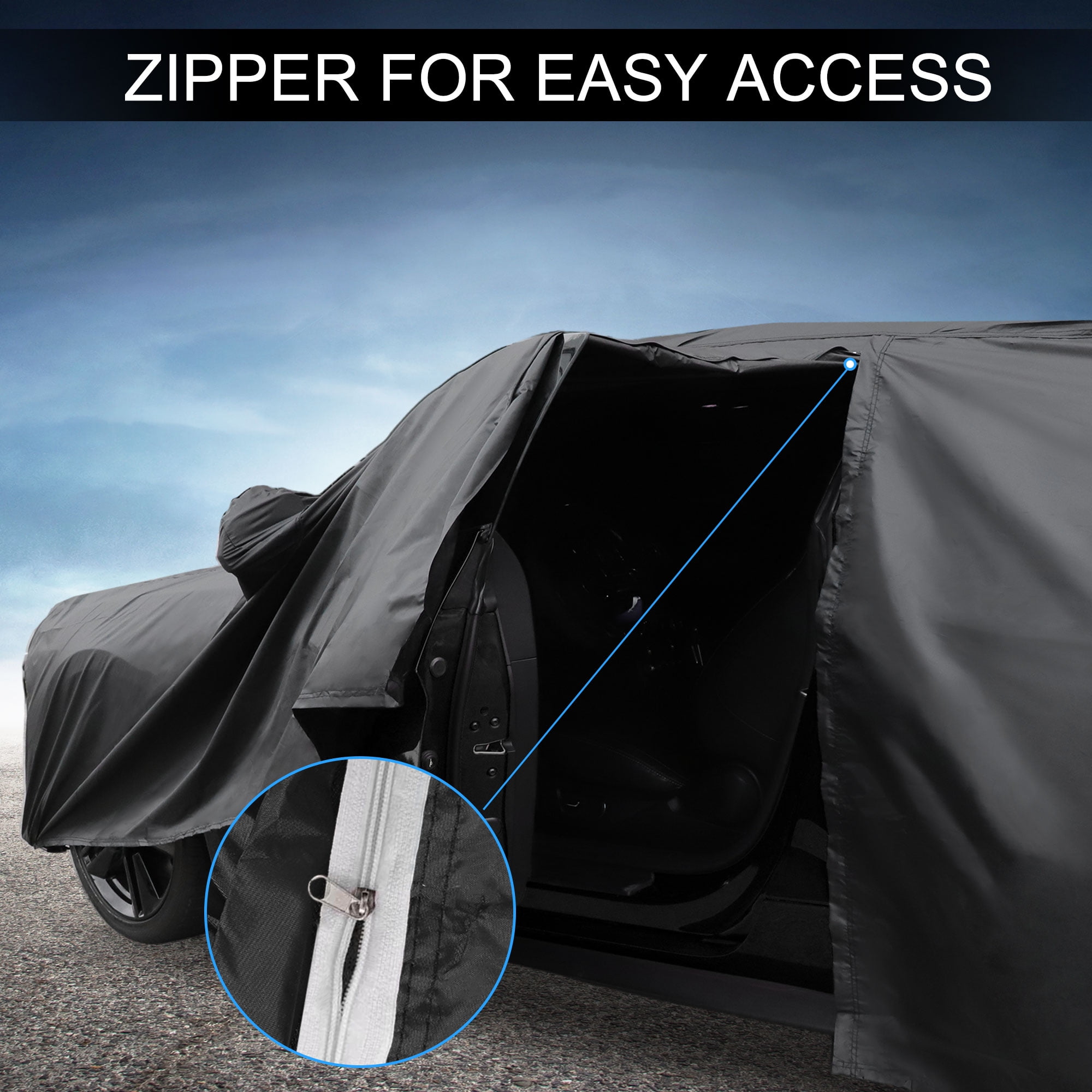 Unique Bargains Full Car Cover Black for Mazda MX-5 Miata 157.48"x68.9"x45.28"