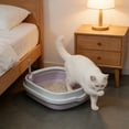 thumbnail image 4 of RKSTN Semi-Enclosed Cat Litter Box Cat Toilet, Splash-Proof Open Cat Litter Box Purple, 4 of 5