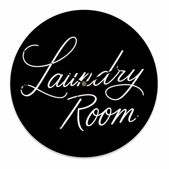 Wall Clock 12 Inch Laundry Room Round Silent Decorative Wall Clocks Battery Operated for Living Room Bedroom Kitchen Classroom Decor, Black,Large