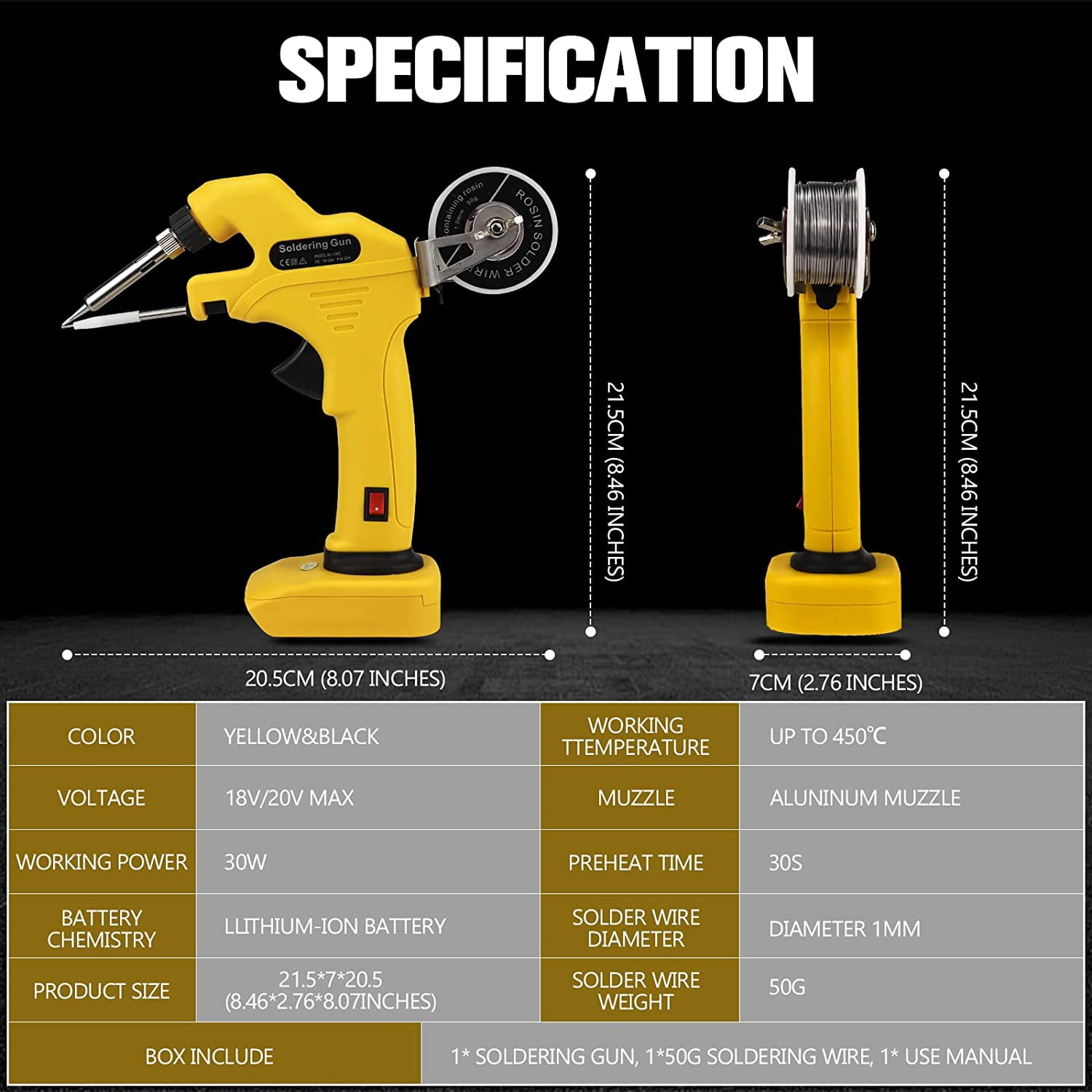 Ecarke Cordless Soldering Iron Gun Electric for Dewalt Soldering Iron Welding Assembly (Tool Only)
