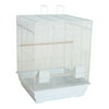 YML 3/8" Bar Spacing Flat Top Small Bird Cage with Large Swing Out Door and Bottom Tray - White