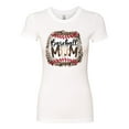 thumbnail image 3 of Baseball Mom Jaguar Print Sports Womens Slim Fit Junior Tee, White, Small, 3 of 5