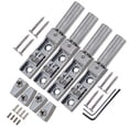 thumbnail image 3 of GLFILL 1 Set 4/5/6 String Bass Headless Bridge Single Split Style Bridge Single String Silver Zinc Alloy Musical Instrument Accessories Black 6PCS, 3 of 5