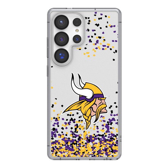 Minnesota Vikings Galaxy Clear Case with Confetti Design