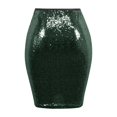 thumbnail image 5 of vigerkar Glitter Sequin Skirt for Women High Waist Stretch Bodycon Skirts Concert Party Sparkly Knee Length Wrap Midi Skirt (Dark Green, XL), 5 of 5