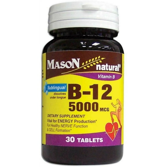 Mason Natural B-12 5000 mcg Tablets 30 Each