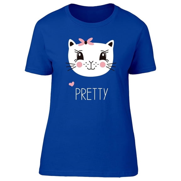 Pretty Cat With Pink Bow Tie T-Shirt Women -Image by Shutterstock, Female Small