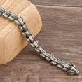 thumbnail image 3 of Thinsony Distinctive Gothic Punk Dragon Scale Bangle 48 inches Cool and Contemporary Steel 8.26 Inch 1Set, 3 of 6