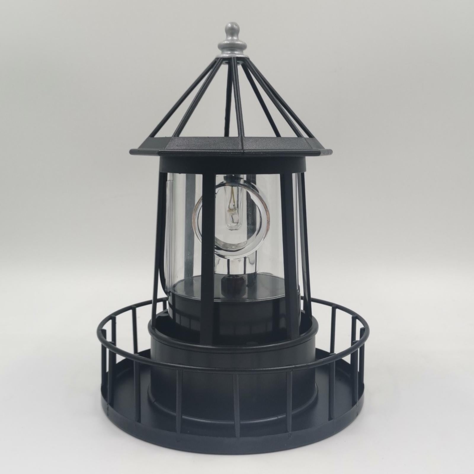 Solar Lighthouse, Rotating Outdoor Waterproof Light Beacons, 360 Degree Rotating Lamp Beacons for Lawn/Patio/Pond Decor