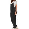 thumbnail image 4 of Spaghetti Strap Sleeveless Womens Casual Jumpsuits Loose Romper Long Pants with Pockets, 4 of 5