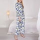 thumbnail image 3 of Fotbe Blue Flax Flowers Conjunto de Pijama de Manga Larga para Mujer con Estampado, Ropa de Dormir de 2 Piezas, Conjunto de Casa Suave y Cómodo con Bolsillos-XX-Large, 3 of 7