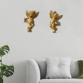 thumbnail image 2 of Rollbacks & More Resin Angel Wall Sculptures Adornment Adorable Angelic Figure for Wedding Decor Golden Color Versatile, 2 of 6