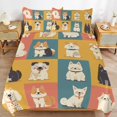 thumbnail image 6 of 3 Pcs Soft Bedding Set, Includes 1 Duvet Cover with Zipper And 2 Pillow,Shams Cartoon Cute Dog King(102"×90"), 6 of 8