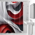 thumbnail image 4 of Red Black White Fabric Shower Curtain Gradient Art Washable Shower Curtains for Bathroom, Waterproof Bath Curtain with Hooks Home Decor 36x72in, 4 of 8