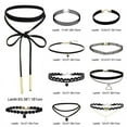 thumbnail image 3 of 10 Pieces Chokers Necklace Black Classic Velvet Stretch Gothic Tattoo Necklih AL, 3 of 5